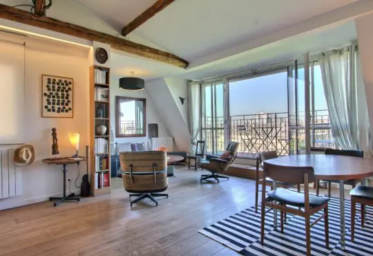 2 bedroom apartment with A/C, terrace and stunning view of Paris